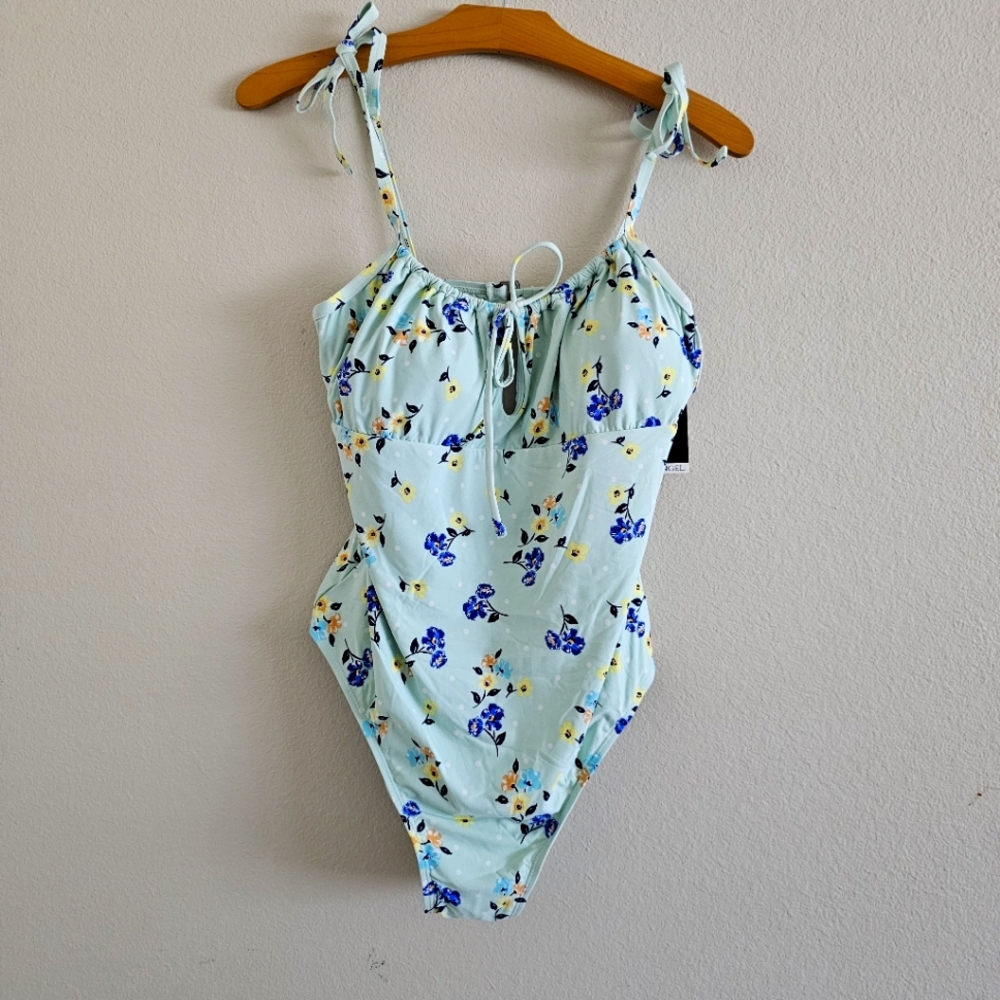 Sea Angel Women's One Piece Swimsuit Polka Dot Ditsy Mint Green